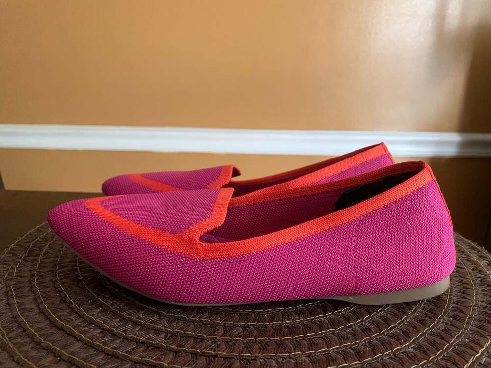 Birdies The Blackbird Knit Flats in Tropical Pink and Orange Size 8.5 - Picture 3 of 8